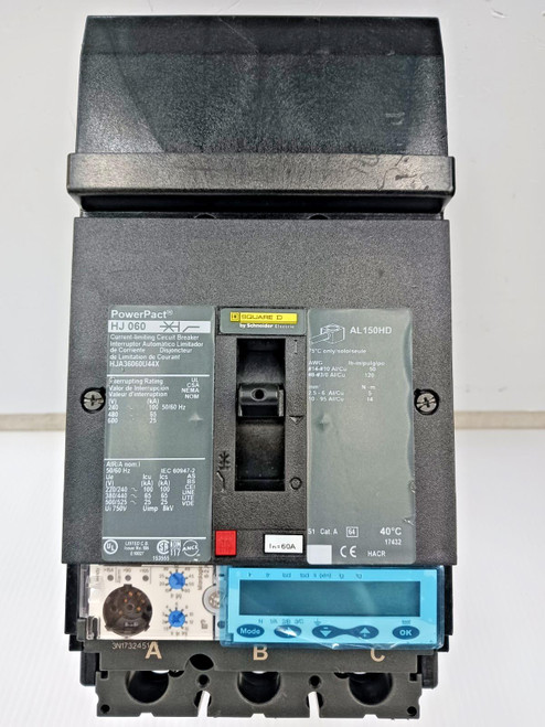New Square D PowerPact 60 Amp I-Line Circuit Breaker 3P 600V 65kA HJA36060U44X New Square D PowerPact 60 Amp I-Line Circuit Breaker 3P 600V 65kA HJA36060U44X