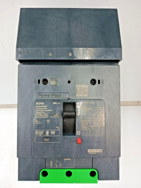 NTO Square D PowerPact 60 Amp I-Line Circuit Breaker 3P 480Y/277 VAC BGA34060Y NTO Square D PowerPact 60 Amp I-Line Circuit Breaker 3P 480Y/277 VAC BGA34060Y