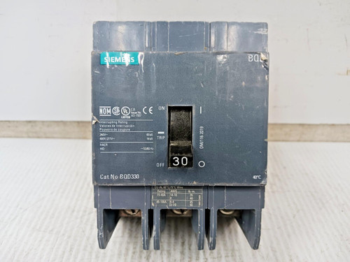 Siemens 30 Amp Bolt-On Circuit Breaker 3 Pole 480Y/277 VAC 14kA BQD330