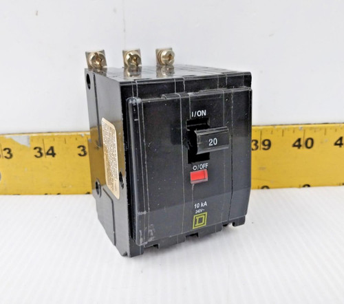 Square D 20 Amp Bolt-On Circuit Breaker 240 VAC 3 Pole  QOB320