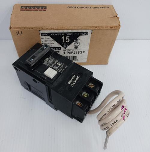 New Murray 15 Amp GFCi Circuit Breaker 2P 120/240 V ac MP215GF