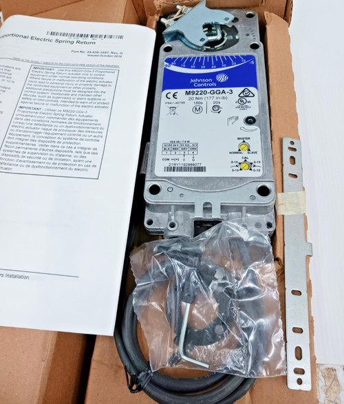 New Johnson Controls M9220-GGA-3 Electric Rotary Actuator 24 Vac / Vdc