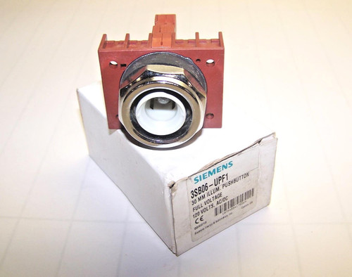 New Siemens 30 MM 120 Volt AC/DC Illuminated Pushbutton Switch  3SB06-UPF1