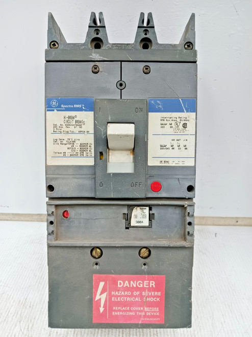 GE 400 Amp Circuit Breaker 3 Pole 240 VAC 65kA SGDA32AT0400 W/ 300 Amp Trip Plug