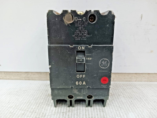 GE 60 Amp Bolt-On Circuit Breaker 3 Pole 480/277 VAC 65kA TEY360 (Flawed)
