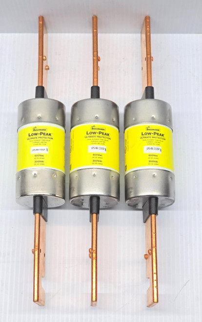 Lot of 3 Bussman 110 Amp Low-Peak Dual-Element Time-Delay Fuses LPS-RK-110SP