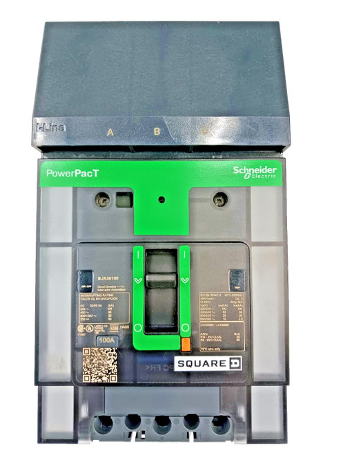 New Square D PowerPacT 100 Amp I-Line Circuit Breaker 3P 600Y/347 VAC  BJA36100