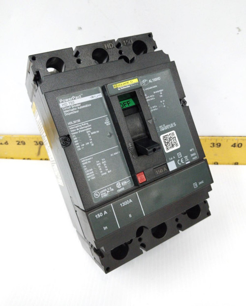 Square D PowerPact 150 Amp Circuit Breaker 600 VAC / 250 VDC 3 Pole  HDL36150