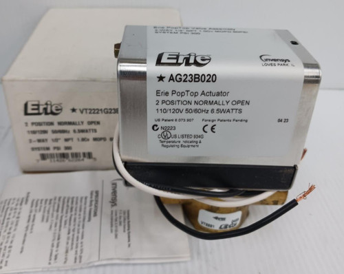 New Erie VT2221G23B020 Pop Top Actuator 2 Position NO 120 Vac 2-Way