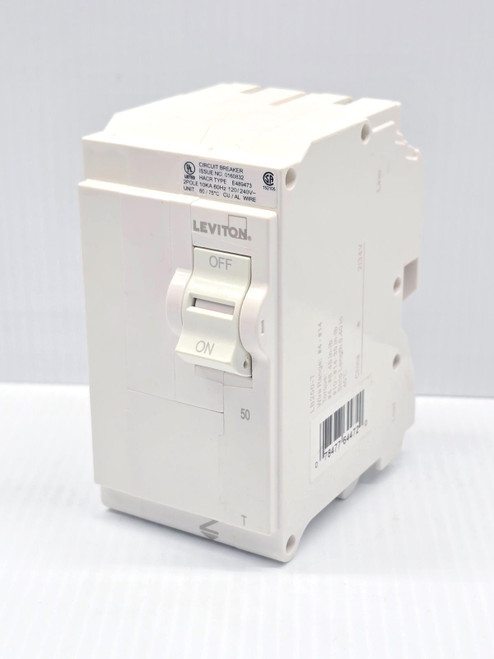 New Leviton 50 Amp Plug-In Circuit Breaker 120/240 VAC 2 Pole 10 kA LB250-T