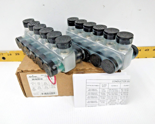 2 New Penn Union Clear Insulated Aluminum Power Bar 350 MCM-10 SOL  IPB-NA350-6D