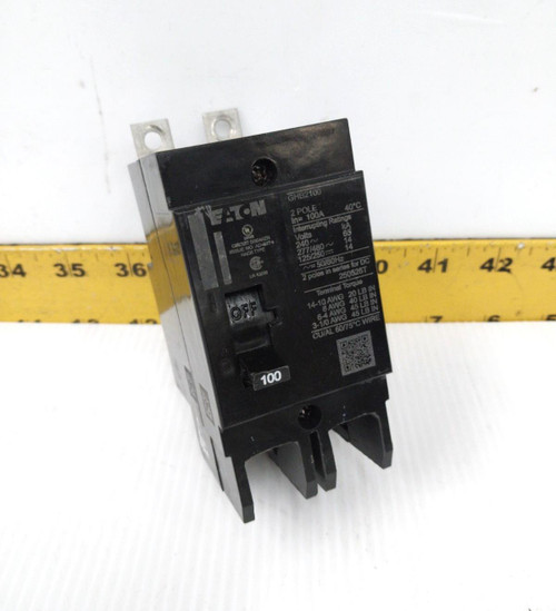 New Eaton 100 Amp Bolt-On Circuit Breaker 277/480 VAC 2 Pole  GHB2100