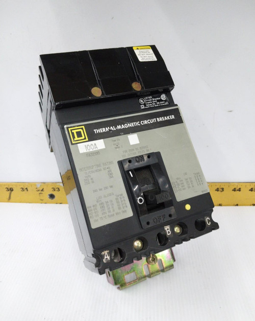Square D 100 Amp I-Line Circuit Breaker 240 VAC 3 Pole  FA32100