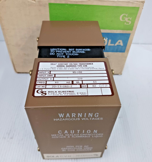 New Sola 20-13-060-2 Constant Voltage Transformer 60 VA 120 V Output