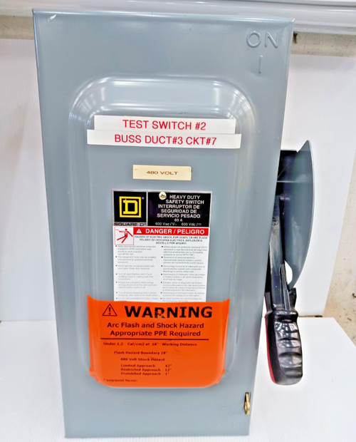Square D 60 Amp Fusible Heavy Duty Safety Switch 3 Pole 600V H362