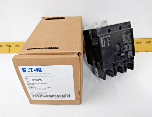 New Eaton 15 Amp Bolt-On Circuit Breaker 277/480 VAC 3 Pole  GHB3015