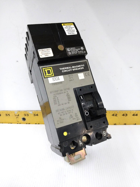 Square D 100 Amp I-Line Circuit Breaker 600 VAC / 250 VDC 2 Pole  FH26100AB