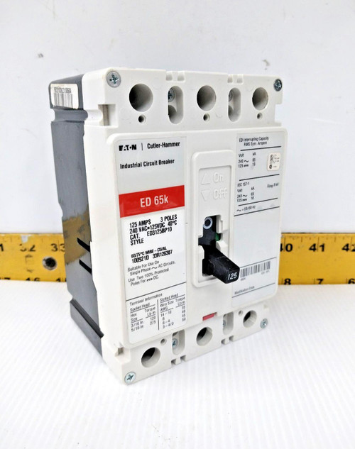 Eaton / Cutler-Hammer 125 Amp Circuit Breaker 240 VAC 3 Pole  ED3125BP10