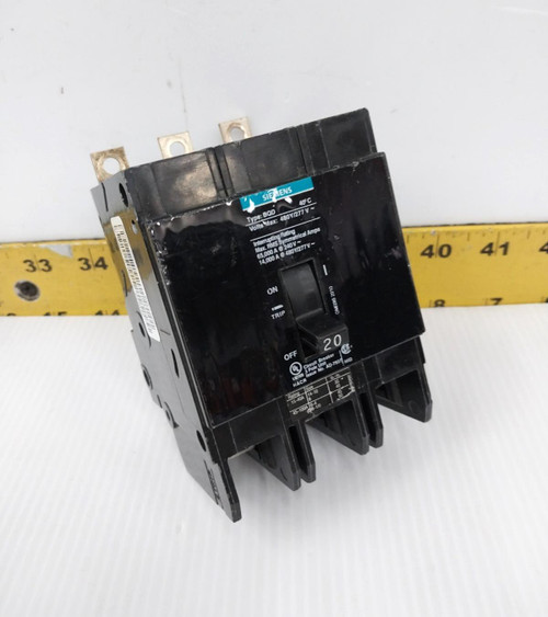 Siemens 20 Amp Bolt-On Circuit Breaker 480Y/277 VAC 3 Pole BQD320