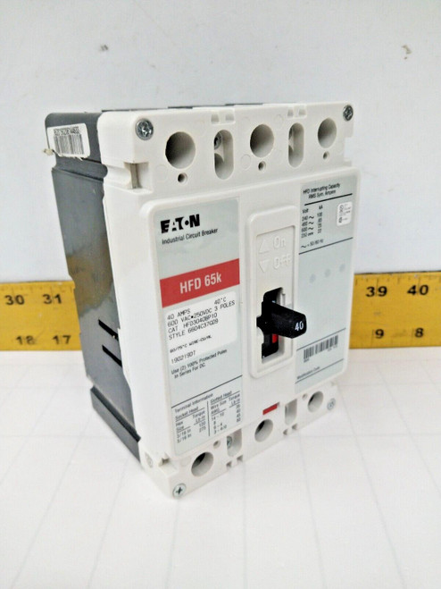 New Eaton 40 AMP Circuit Breaker 600 VAC / 250 VDC 3 Pole HFD3040BP10