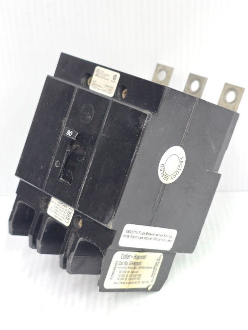 New Takeout Cutler Hammer 90 Amp Circuit Breaker 480/277 VAC 3P GHB3090 (Flaw)