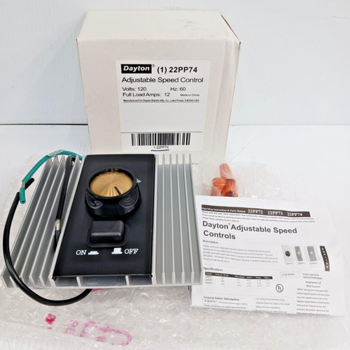 New Dayton 22PP74 Adjustable Speed Control 120 Vac