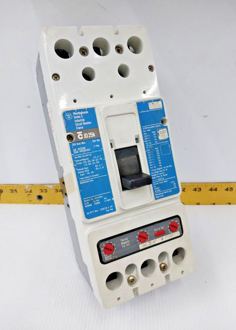 Westinghouse 250 Amp Circuit Breaker With 200 Amp Trip 600 VAC 3 Pole  JD3250F