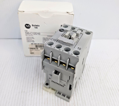New Allen Bradley 100-C12D10 Contactor 120 Vac Coil 12A