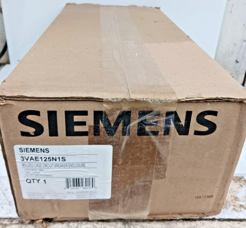 New Siemens 125 Amp Molded Case Circuit Breaker Enclosure 600V 3VAE125N1S