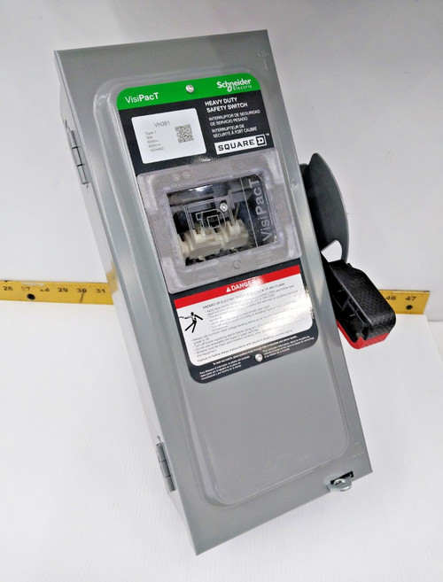 New Square D 30 Amp Fusible Safety Disconnect Switch 600 VAC / VDC 3 Pole  VH361