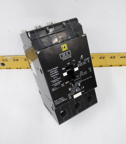 Square D 35 Amp Bolt-On Circuit Breaker 480Y/277 VAC 3 Pole  EDB34035