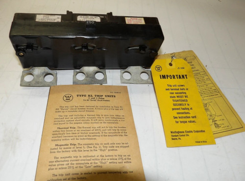 NEW WESTINGHOUSE TYPE-KL 250A 3-POLE TRIP UNIT FOR AB "DE-ION"BREAKERS HKL3250T