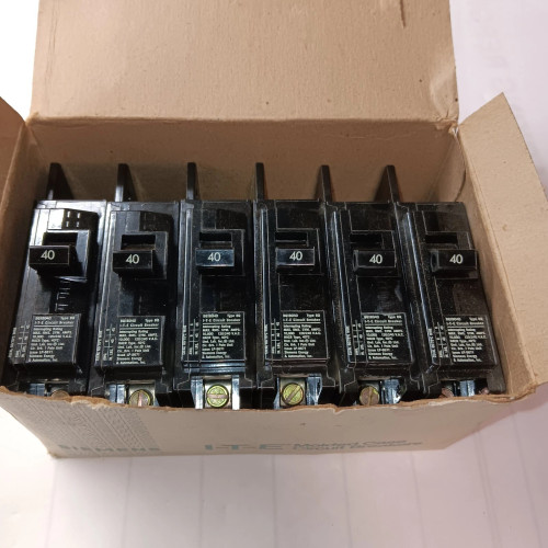 BOX OF 6) NEW SIEMENS BQ1B040 BOLT-ON CIRCUIT BREAKER 40 AMP 1 POLE 240 VAC