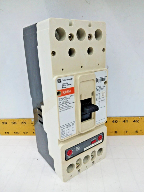 CUTLER HAMMER 250 AMP CIRCUIT BREAKER WITH 100 AMP TRIP 600 VAC 2 POLE HJD2250F