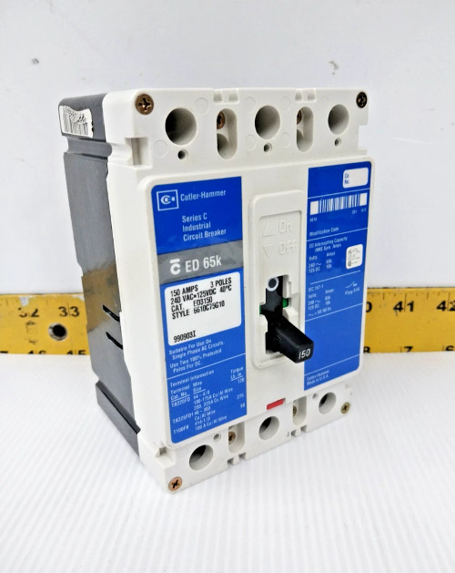 Cutler-Hammer 150 Amp Circuit Breaker 240 VAC / 125 VDC 3 Pole ED3150