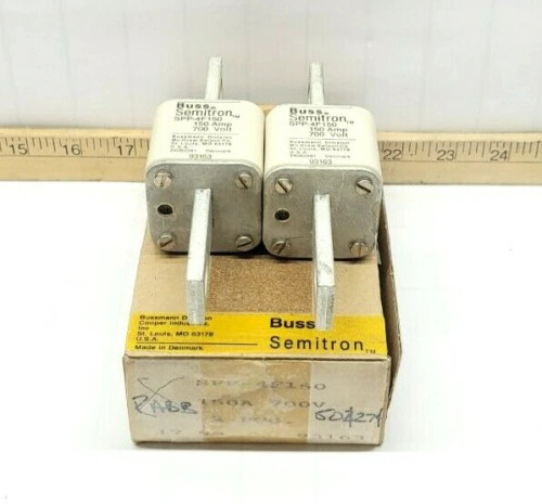 2) New Bussmann Semitron 150 Amp Square Body Fuses 700 VAC SPP-4F150 (Lot Of 2)