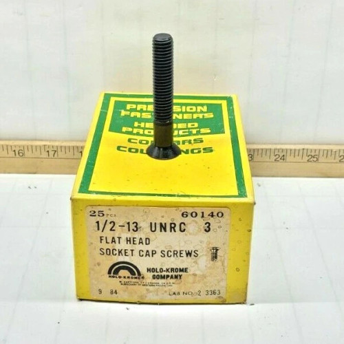 25) NEW HOLO-KROME 1/2"-13 X 3" UNRC Flat Head Socket Cap Screws 60140 Box of 25