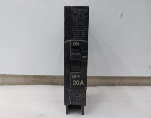 GE 20 AMP CIRCUIT BREAKER 1 POLE 277 VAC TEY120
