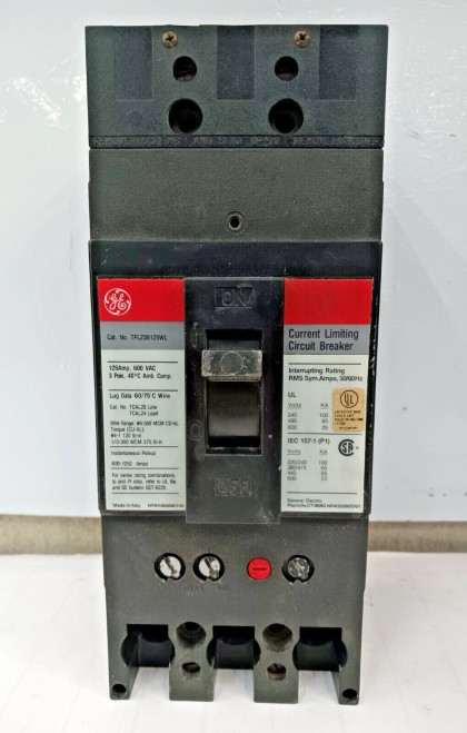 GE 125 AMP CIRCUIT BREAKER 3 POLE 600 VAC TFL236125WL