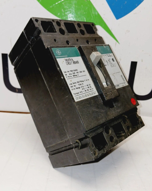 GE 30 AMP CIRCUIT BREAKER 3 POLE 240 VAC / 250 VDC TEB132030