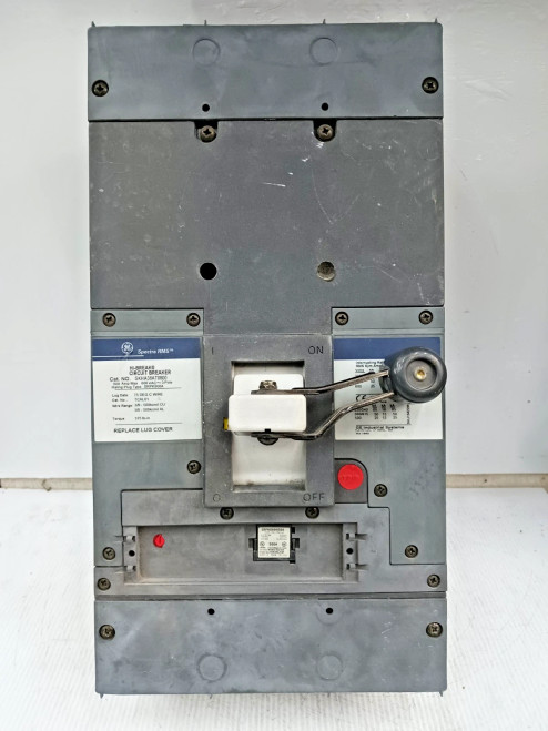 GE 800 Amp Hi-Break Circuit Breaker 3 Pole 600 VAC SKHA36AT0800 W/ 500 Amp Plug