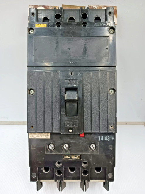 GE 400 Amp Molded Case Circuit Breaker 3 Pole 480 VAC TLB434400 *Missing Label*