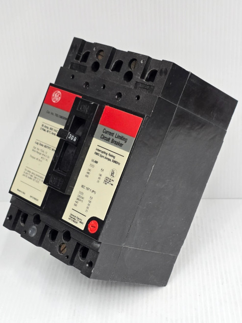 GE 30 Amp Current Limiting Circuit Breaker 600 VAC 3 Pole 100 kA TEL136030WL