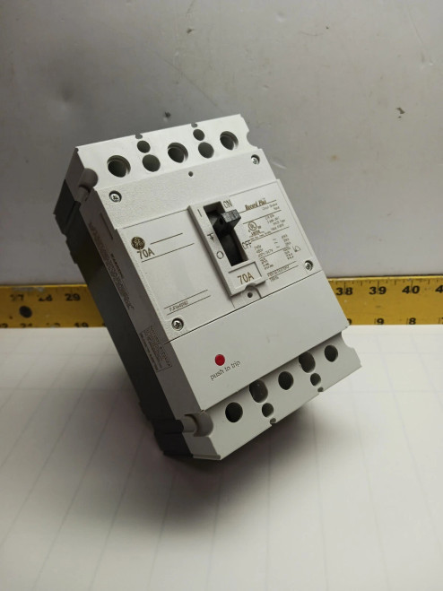 GE RECORD PLUS 70 AMP CIRCUIT BREAKER 600Y/347 VAC 3 POLE FBV36TE070R2