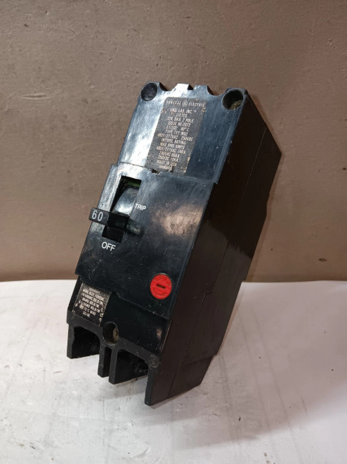 GE TEY260 BOLT-ON CIRCUIT BREAKER 60 AMP 2 POLE 480Y/277 VAC