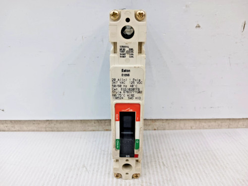 New Eaton 20 Amp Bolt-On Circuit Breaker 1 Pole 347 VAC / 125 VDC EGS1020FFB