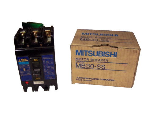 NEW MITSUBISHI 5 AMP CIRCUIT BREAKER 500 VAC 3 POLE MB30-SS