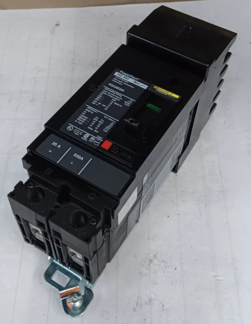 NEW SQUARE D 20 AMP I-LINE CIRCUIT BREAKER 2 POLE 600 VAC B & C-PHASE HDA260204