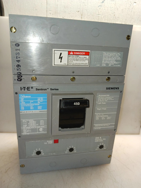 NEW SIEMENS LXD63B450 450 AMP SENTRON CIRCUIT BREAKER 3 POLE 600 VAC 35K @ 480V