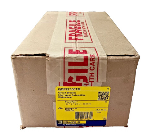 NEW SQUARE D POWERPACT 100 AMP CIRCUIT BREAKER 2 POLE 240 VAC QDP22100TM
